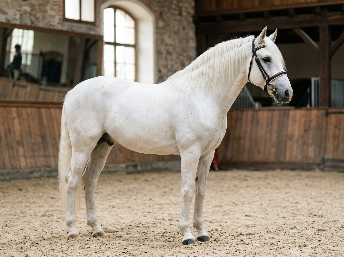 Page: verkauft – gutsteinhausen. Slot: maestoso trofetta 84 junger reinrassiger lipizzaner. Context: